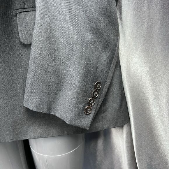Lauren Ralph Lauren Mens Suit Jacket 50R Black Label Blazer Gray Wool Blend Prom - Picture 7 of 17